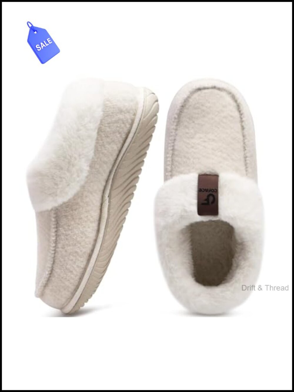 Memory Foam House Slippers with Arch Support - Mocc Fur Fleece Lined Indoor